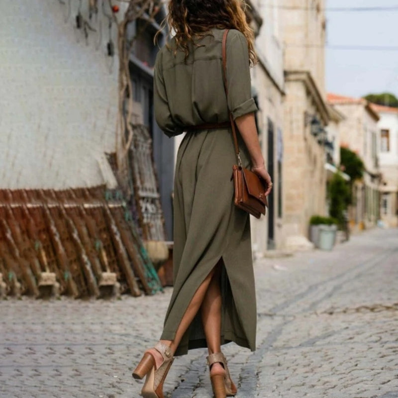 MW | Langes Shirtkleid mit Gürtel