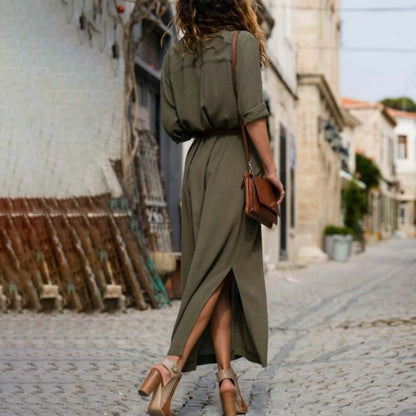 MW | Langes Shirtkleid mit Gürtel