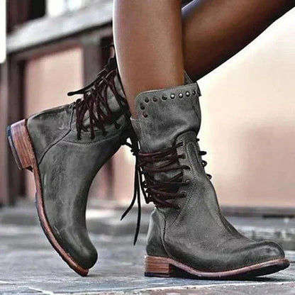 EM | Vintage Schnürstiefel aus Leder