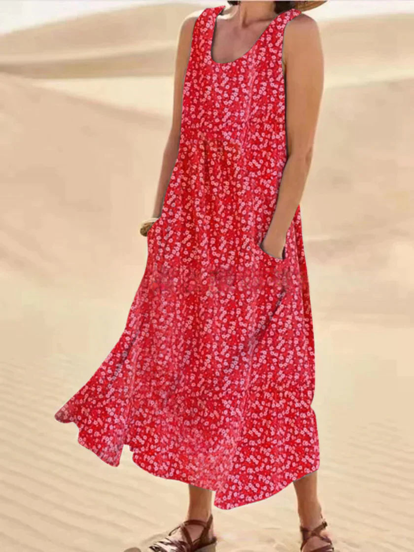 EM | Geblümtes Maxikleid mit Taschendetail
