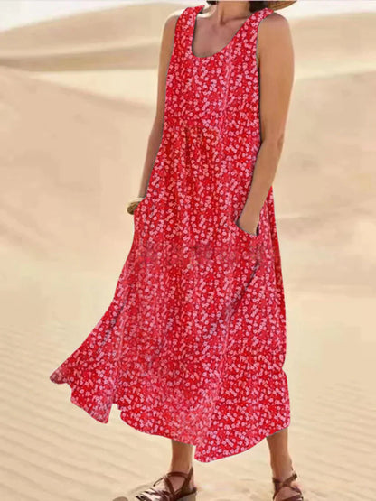 EM | Geblümtes Maxikleid mit Taschendetail