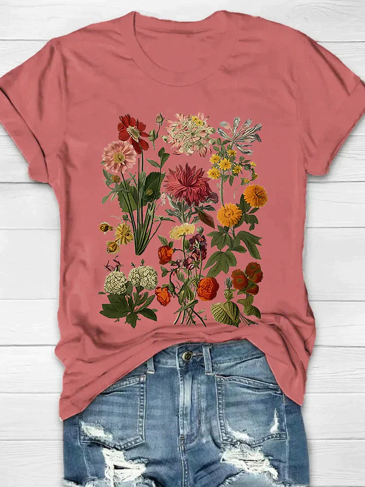 EM | Lässiges T-Shirt mit Blumenmuster
