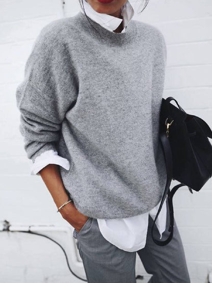 EM | Lässiger Strickpullover mit Rundhalsausschnitt