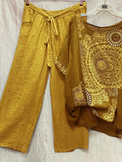EM | Zweiteiliges Set mit lockerem Bohème-Print