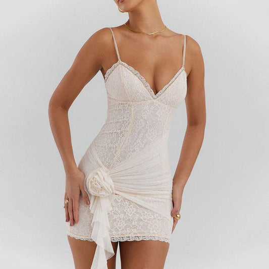 MW | Sommerliche Eleganz Weißes Minikleid aus Spitze