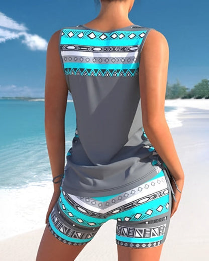 MW | Tankini-Set mit geometrischem Muster