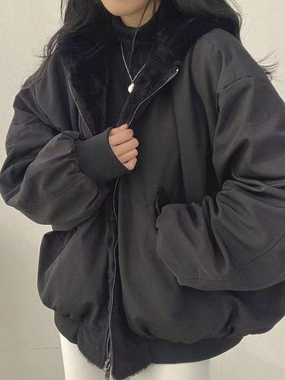 EM | Kuschelige Kapuzenjacke mit Fleecefutter in Übergröße