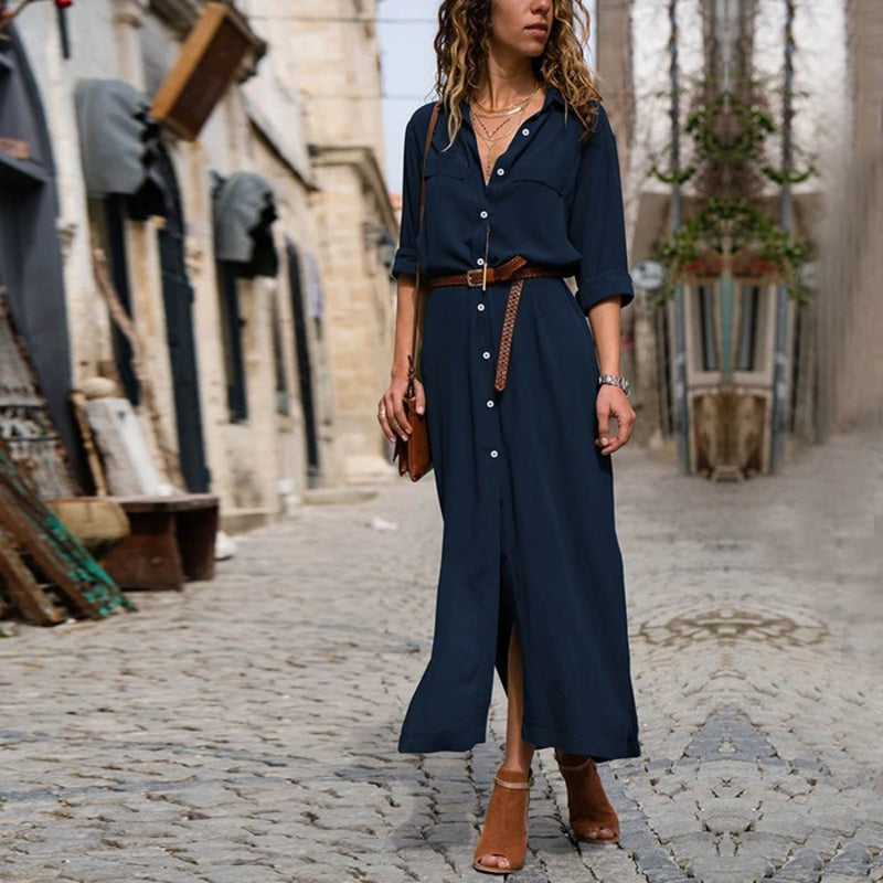 MW | Langes Shirtkleid mit Gürtel