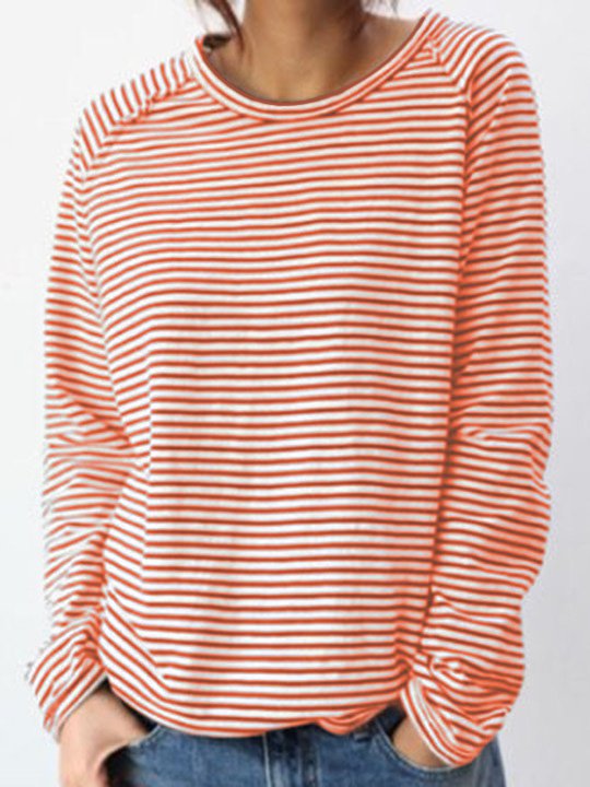 EM | Lässiges gestreiftes langärmeliges pullover