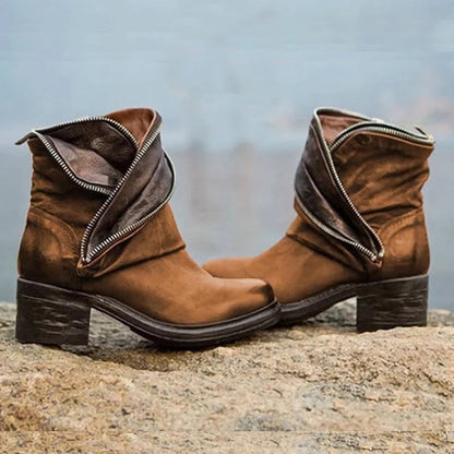 EM | Edle, umklappbare Stiefeletten mit Reißverschluss