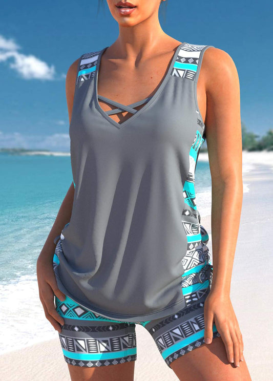 EM | Tankini mit Tribal-Print und überkreuztem Detail