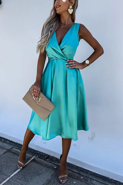 MW | Hold You In My Memory Satin Midi-Kleid