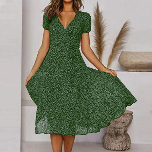 EM | V-Ausschnitt Wickel-Midikleid