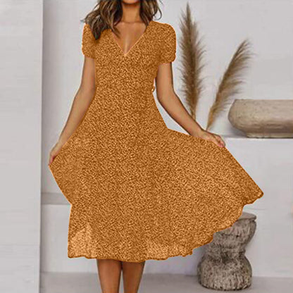 EM | V-Ausschnitt Wickel-Midikleid