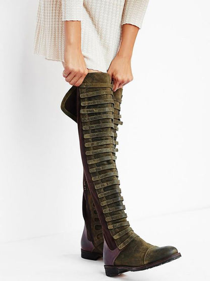 EM | Kniehohe Gladiator-Stiefel mit Riemchen