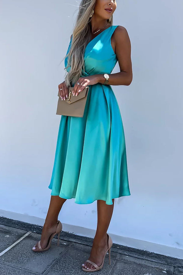 MW | Hold You In My Memory Satin Midi-Kleid
