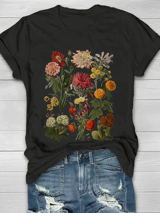 EM | Lässiges T-Shirt mit Blumenmuster