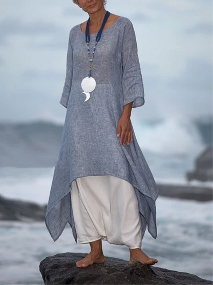 MW | Sommerkleid aus Baumwolle und Leinen