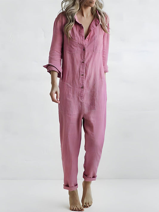 EM | Langärmeliger Jumpsuit mit Knopfleiste