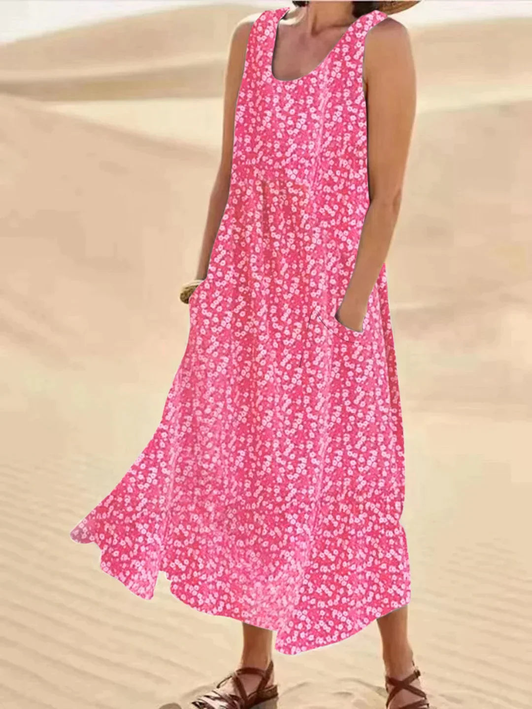 EM | Geblümtes Maxikleid mit Taschendetail