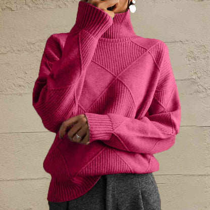 EM | Schicker Turtle-neck pullover aus geometrischem Strick