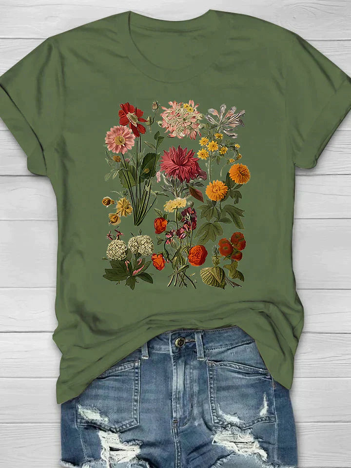 EM | Lässiges T-Shirt mit Blumenmuster
