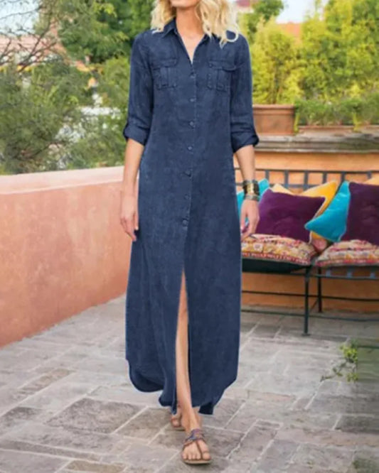 MW | vielseitiges langärmeliges Maxikleid für legere und schickere Anlässe