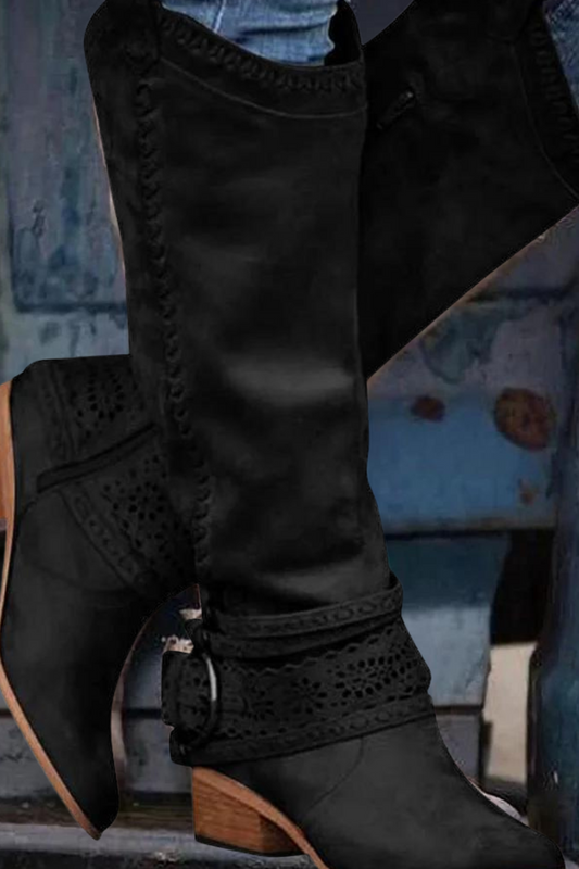 EM | Kniehohe Boho-Western-Stiefel