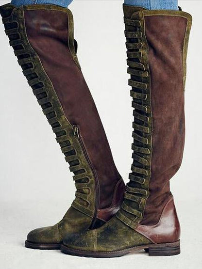 EM | Kniehohe Gladiator-Stiefel mit Riemchen