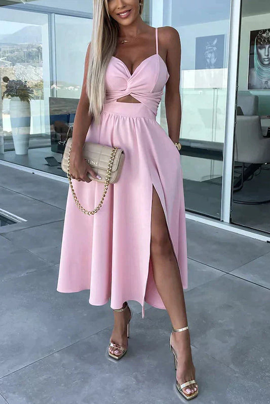 MW | Stylisches Midikleid mit Schlitz und Ausschnitt