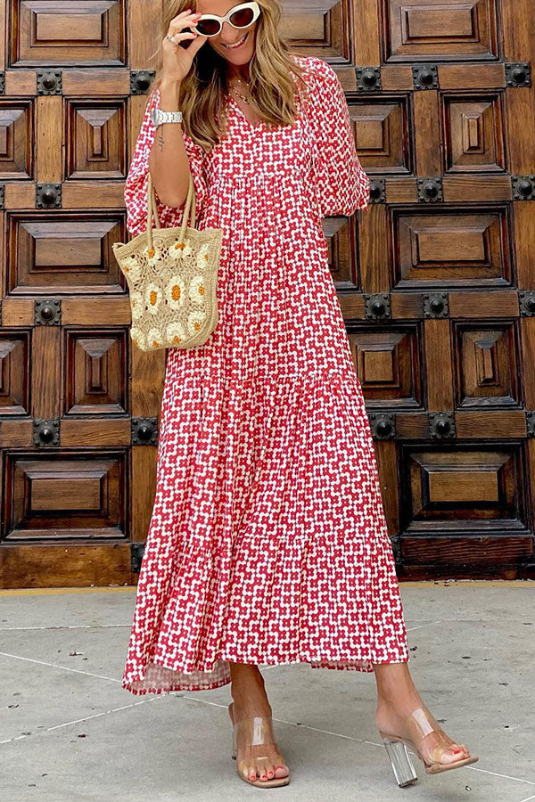 MW | Midikleid mit Puffärmeln