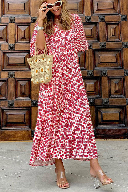 MW | Midikleid mit Puffärmeln