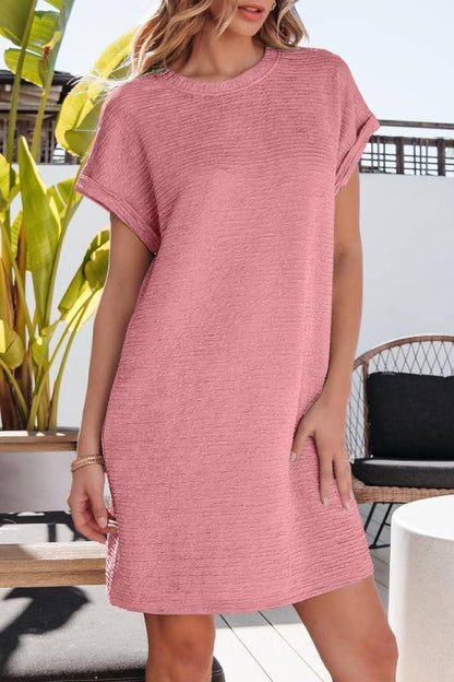 MW | Damen Leichtes Sommer-T-Shirt-Kleid mit Taschen