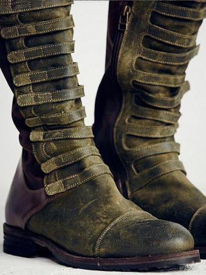 EM | Kniehohe Gladiator-Stiefel mit Riemchen