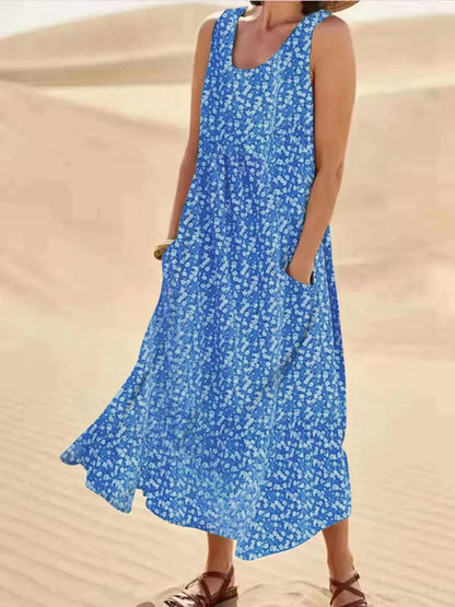 EM | Geblümtes Maxikleid mit Taschendetail