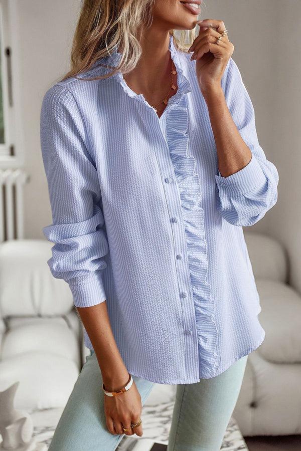 EM | Blaues Langarm-Shirt mit Druck