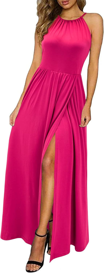 MW | Halter Maxikleid mit Schlitz