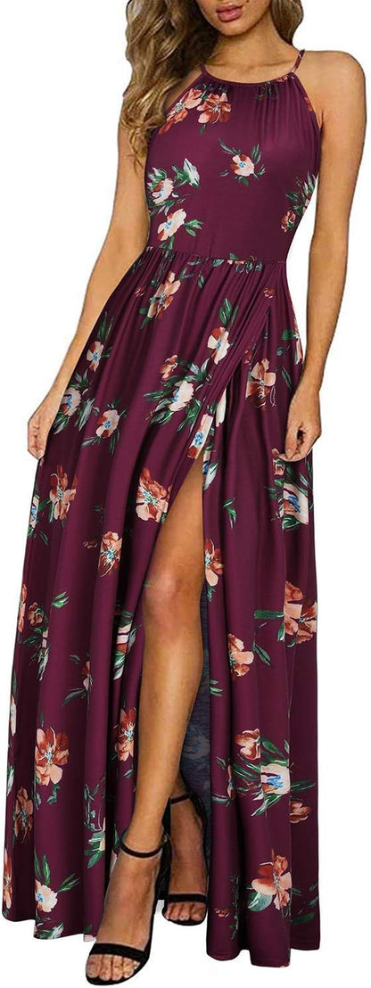 MW | Halter Maxikleid mit Schlitz