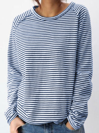 EM | Lässiges gestreiftes langärmeliges pullover