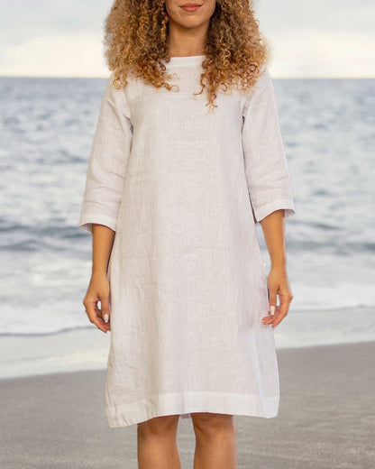 MW | 3/4-Ärmel Kleid Lose Passform Minikleid