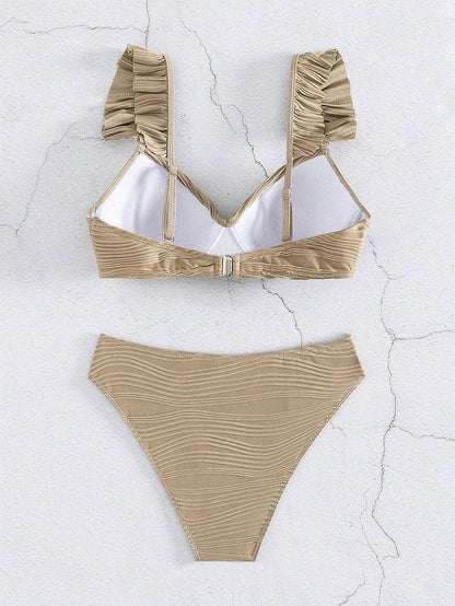 MW | Women's Solid Color Ruffled Bikini in 2 Farben S-XL