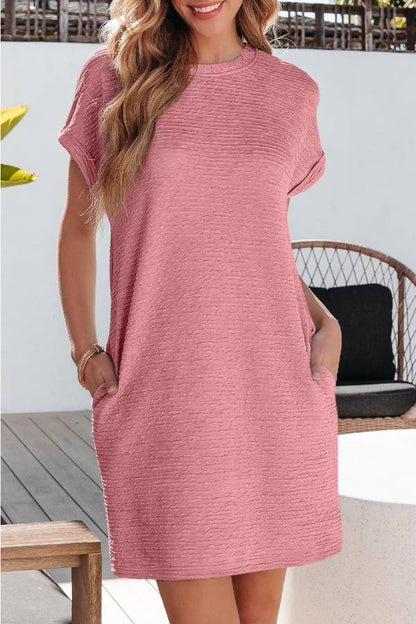 MW | Damen Leichtes Sommer-T-Shirt-Kleid mit Taschen
