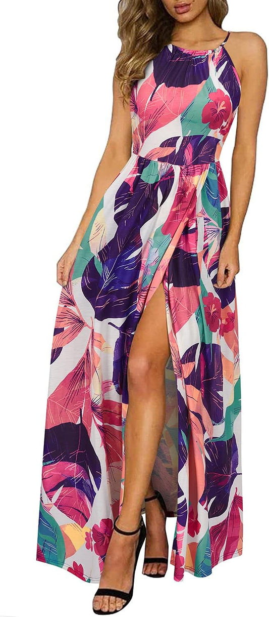 MW | Halter Maxikleid mit Schlitz