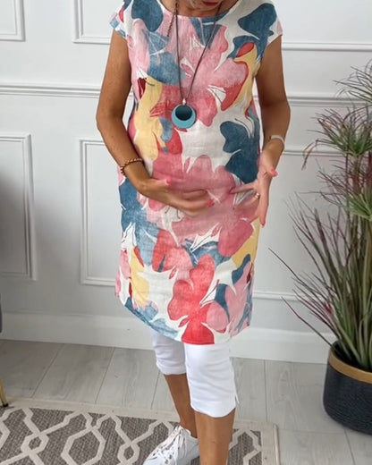 Agot - Lässiges geblümtes Kleid