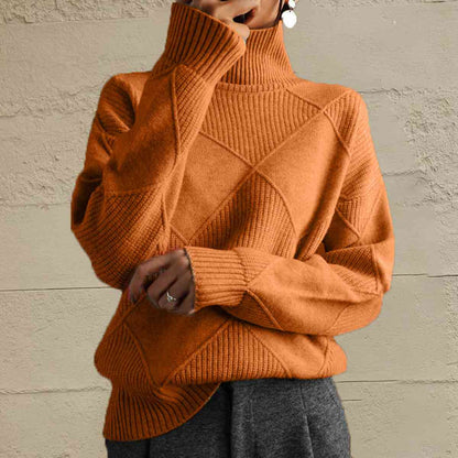 EM | Schicker Turtle-neck pullover aus geometrischem Strick