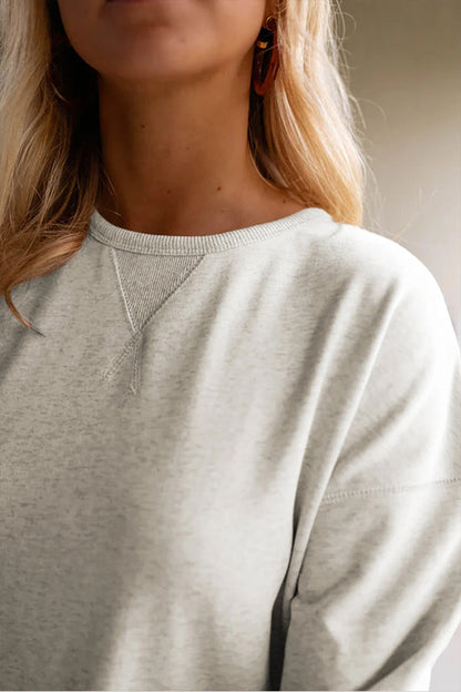 MW | Weiß Einfarbig Rüschensaum Mini Sweatshirt Kleid