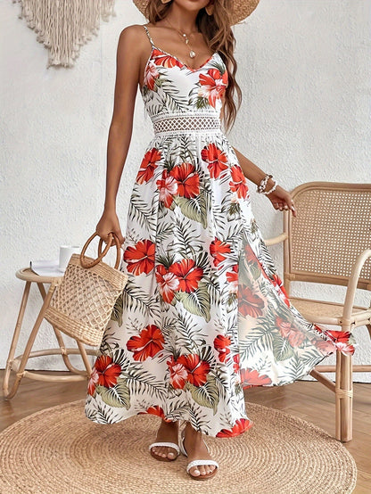 MW | Elegantes geblümtes Maxikleid