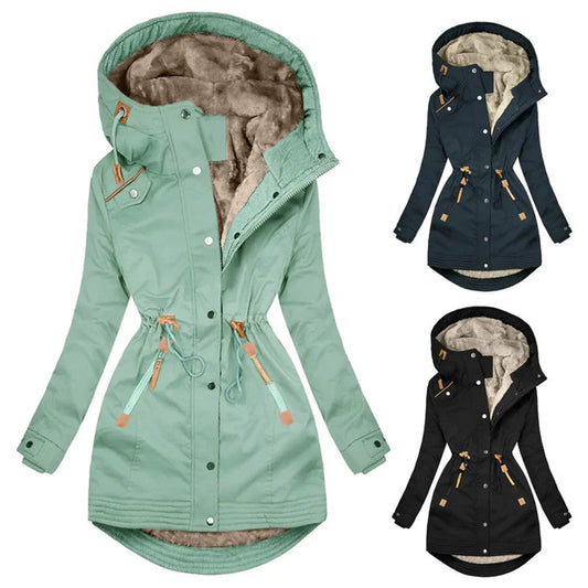 EM | Mit Kunstfell gefütterte Parka-Jacke mit Kapuze