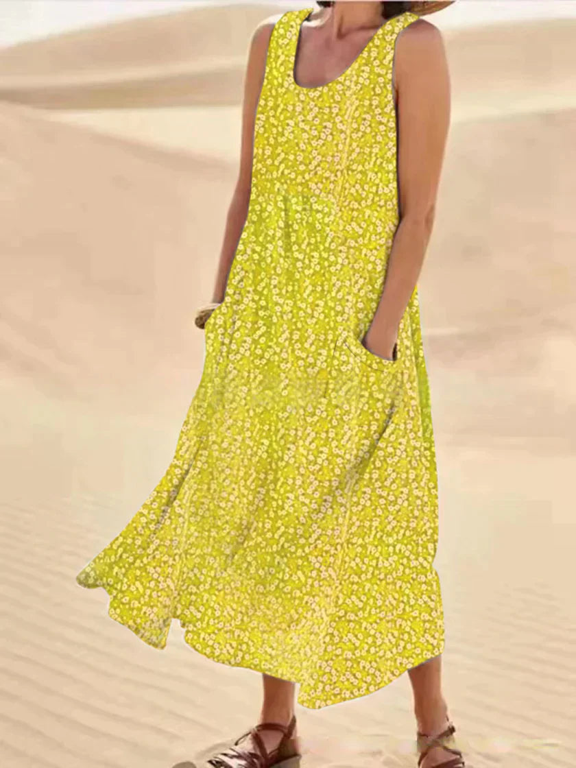 EM | Geblümtes Maxikleid mit Taschendetail