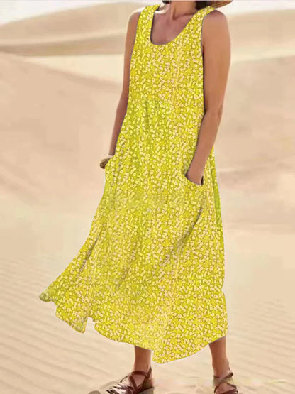 EM | Geblümtes Maxikleid mit Taschendetail